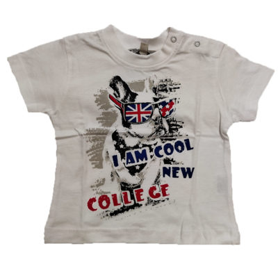 Μπλούζα λευκή σκυλάκι New College