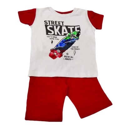 Σετ μακό skate λευκό-κόκκινο