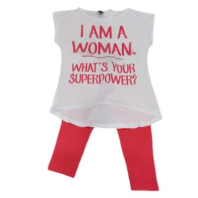 Μπλουζοφόρεμα i am a woman λευκό