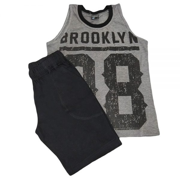 Σετ μακό αμάνικο brooklyn γκρι