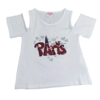 Μπλουζάκι paris με έξω ώμους