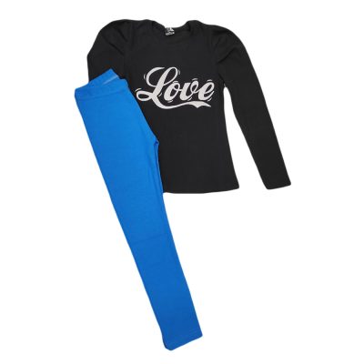 Σετ με κολάν ριπ love μπλε σκούρο/ρουά