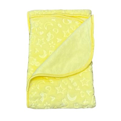Κουβέρτα με ανάγλυφα σχέδια κίτρινη