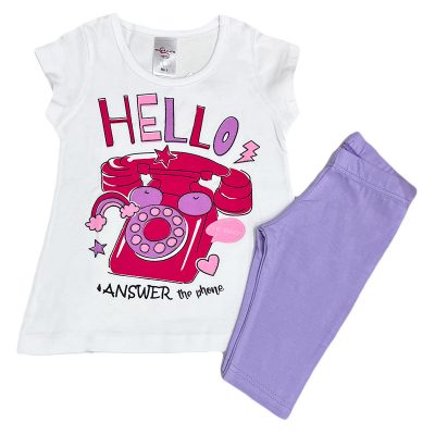 Σετ κάπρι hello λευκό/λιλά