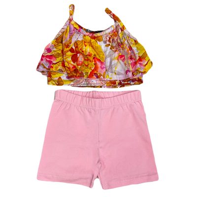 Σετ με σορτς εμπριμέ/ροζ