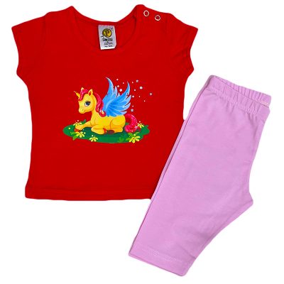 Σετ καπρι μονόκερος κόκκινο/ροζ