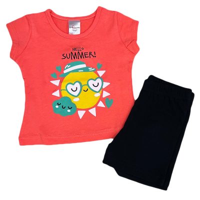 Σετ ήλιος κοραλί/μαύρο