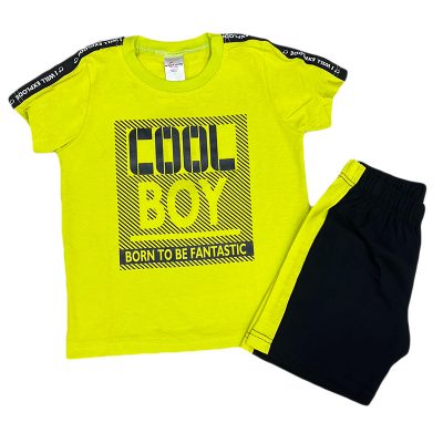 Σετ μακό cool boy λαχανί/μαύρο