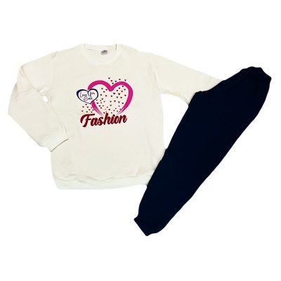 Σετ φόρμα fashion λευκό/μπλε