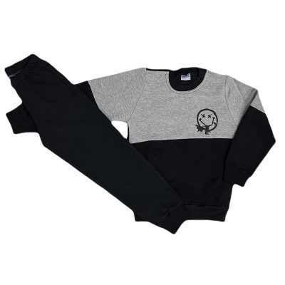 Σετ φόρμα χαμόγελο γκρι/μαύρο