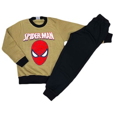 Σετ φόρμα spiderman μπεζ/μαύρο