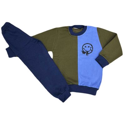 Φόρμα χαμόγελο χακί/γαλάζιο