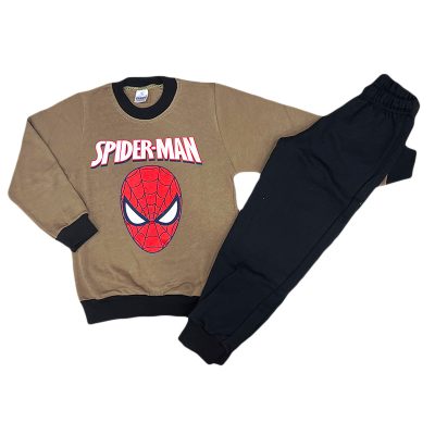 Φόρμα spiderman καφέ/μαύρο