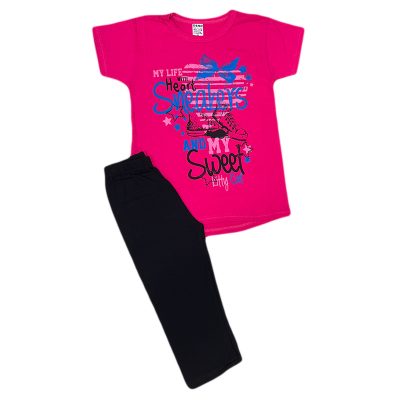 Σετ κολάν sneaker φουξ/μαύρο