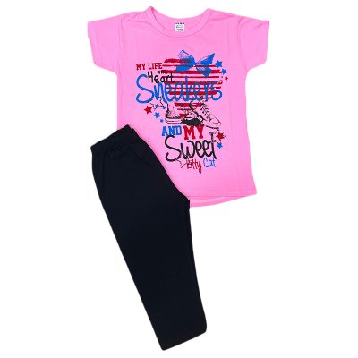 Σετ κολάν sneaker ροζ/μαύρο