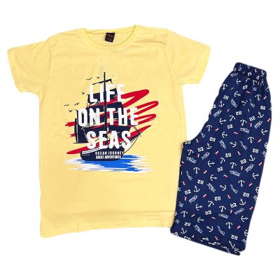 Πιτζαμάκι on the seas κίτρινο/μπλε