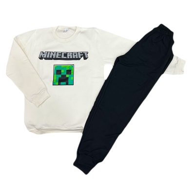 Σετ φόρμα minecraft λευκό/μαύρο