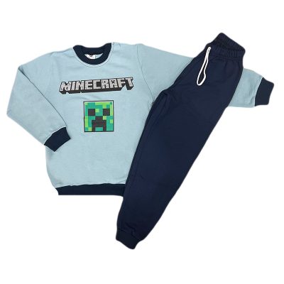 Σετ φόρμα αχνούδιαστη minecraft γαλάζια/μπλε