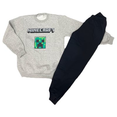 Σετ φόρμα minecraft γκρι/μαύρο