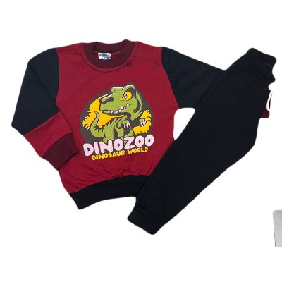 Σετ φόρμα δεινόσαυρος μπορντό/μαύρο
