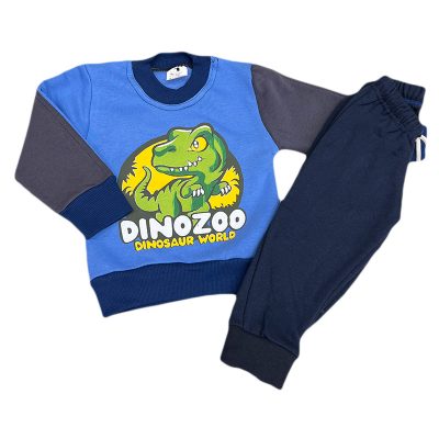 Σετ φόρμα δεινόσαυρος γαλάζιο/γκρι