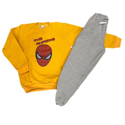 Σετ φόρμα spiderman μουσταρδί/ γκρι