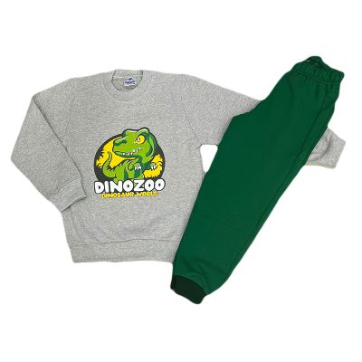 Σετ φόρμα δεινοσαυράκι γκρι/πράσινο