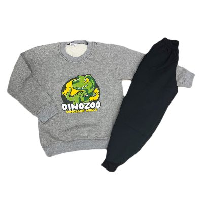 Σετ φόρμα δεινοσαυράκι γκρι/μαύρο