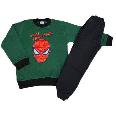 Σετ φόρμα spiderman κυπαρισσί/μαύρο