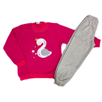 Σετ φόρμα κύκνος φουξ/γκρι