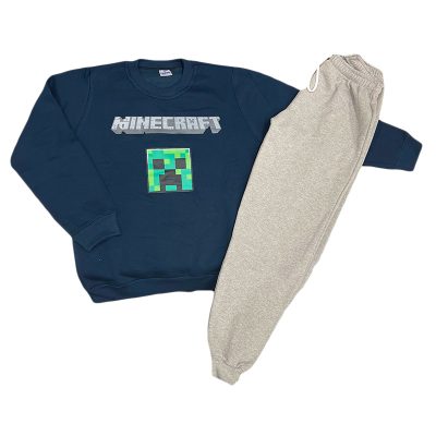 Φόρμα minecraft μπλε/γκρι