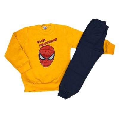 Φόρμα spiderman μουσταρδί/μπλε