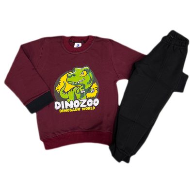 Σετ φόρμα δεινόσαυρος μπορντό/μαύρο