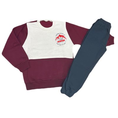 Φόρμα mountain λευκό(μπορντό)/ποντικί