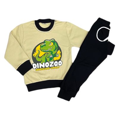 Σετ φόρμα δεινόσαυρος μπεζ/μαύρο