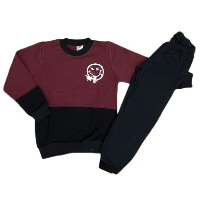 Σετ φόρμα χαμόγελο μπορντό/μαύρο