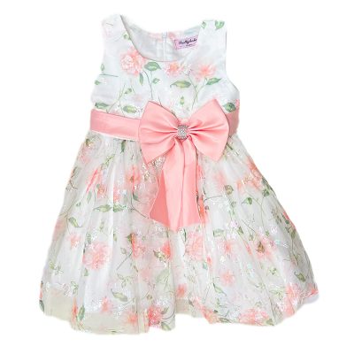 Φόρεμα σομόν με λουλούδια