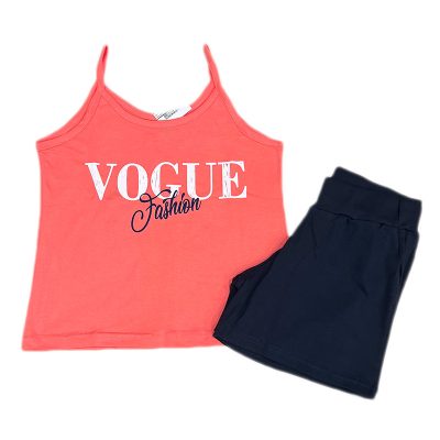 Σετ σορτς vogue κοραλί/μπλε