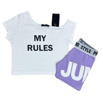 Σετ ποδηλατικό rules λευκό/λιλά