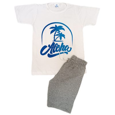 Σετ μακό aloha λευκό/γκρι