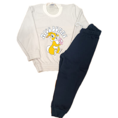 Φόρμα miss bunny εκρού/μπλε