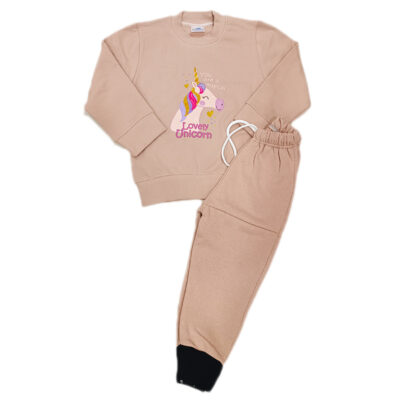 Φόρμα μονόκερος με γυαλιστερό παντελόνι