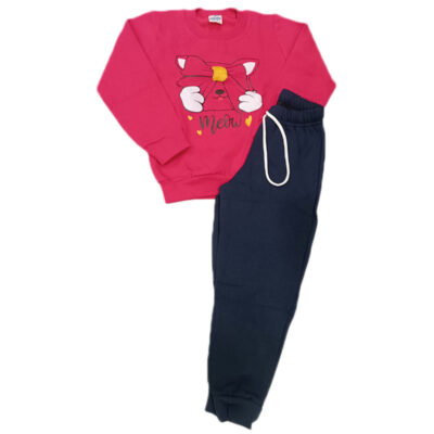 Φόρμα γατούλα φουξ/μπλε