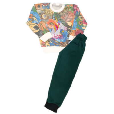 Φόρμα μονόκερος εμπριμέ/πράσινο