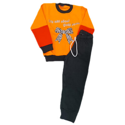 Φόρμα φιογκάκι πορτοκαλί/μαύρο(δίχρωμη)