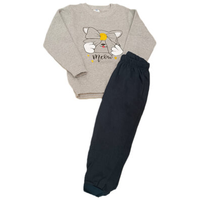 Φόρμα γατούλα γκρι/μπλε