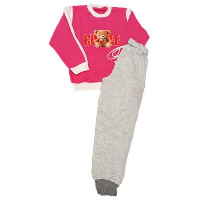 Φόρμα cute φουξ(λευκό)/γκρι