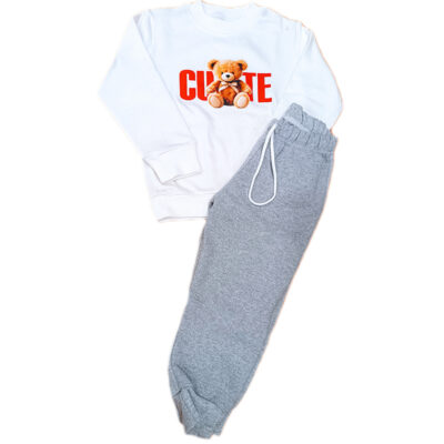 Φόρμα cute λευκό/γκρι