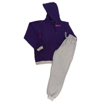 Φόρμα με κουκούλα μωβ/γκρι