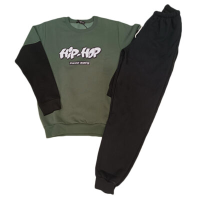 Φόρμα hip-hop χακί/μαύρο